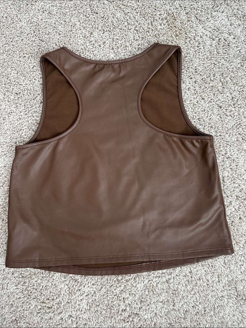 Ripley Rader Los Angeles Brown Faux Leather Tank Top Size 2 Small Made USA - Picture 6 of 6
